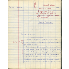 Devoir de français. Classe de seconde. Lycée Jeanne d'Arc à Rouen. Année scolaire 1955-56