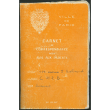 Ville de Paris. Carnet de correspondance pour avis aux parents