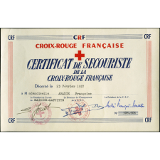 Certificat de secouriste de la Croix-Rouge française