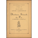 Distribution solennelle des prix : Le 13 juillet 1938 : Lycée Corneille