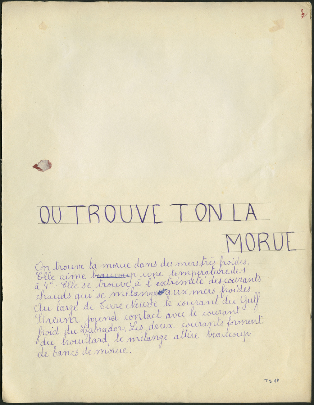 La grande pêche - Réalisation d'un numéro de la Bibliothèque de Travail par la classe de fin d'études de l'école Jules Ferry à Fécamp - Ou trouve t on la morue