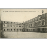 Rouen : Ecole normale d'Institutrices, cour de récréation et batiment principal