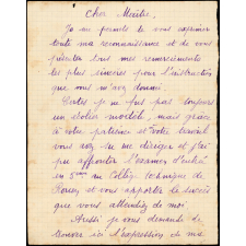 Lettre de remerciement d'un élève