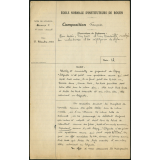 Composition française. École normale d'instituteurs de Rouen. 2e année. Année scolaire 1939-1940