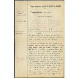 Composition française. École normale d'instituteurs de Rouen. 3e année. Année scolaire 1940-1941