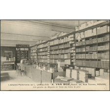Librairie-Papeterie de L. Langlois - A. Van Moé, Succ., 20, Rue Thiers, Rouen : Aile gauche du Magasin de Vente des livres de prix