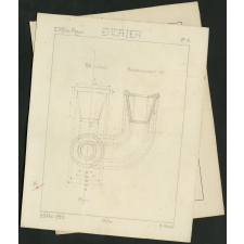 2 feuilles de croquis coté. Année scolaire 1924-1925
