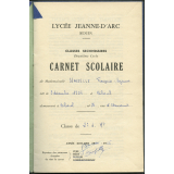 Carnet scolaire. Lycée Jeanne d'Arc, Rouen. Année scolaire 1955-56