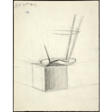Cube posé sur un tabouret