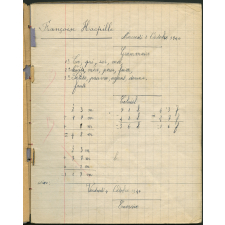 Cahier de devoirs. Lycée Jeanne d'Arc de Rouen. Année scolaire 1946-47