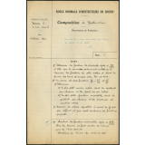 Composition de mathématiques. École normale d'instituteurs de Rouen. 2e année. Année scolaire 1939-1940
