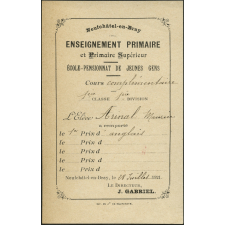 Ex-præmio. Année scolaire 1920-1921