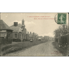 Beauvoir-en-Lyons : Ecole, Mairie et Route de Gournay