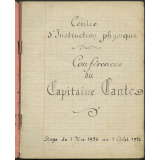 Centre d'Instruction physique. Stage du 7 Mai 1926 au 7 août 1926. Conférences du Capitaine Cante