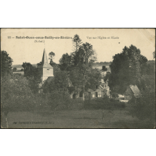Saint-Ouen-sous-Bailly-en-Rivière : Vue sur l'Eglise et l'Ecole