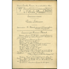 Journal des examens d'admission à l'Ecole Navale. Examens oraux partie littéraire. 1899, partie A