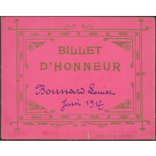 Billet d'honneur Bonnard Louise juin 1917