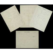 4 feuilles de figures géométriques