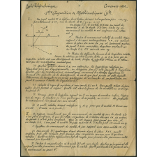 Concours Polytechnique de 1932 : 1 ère composition de mathématiques