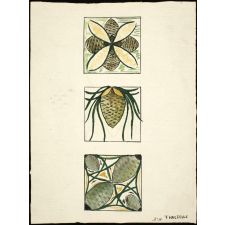 Motifs ornementaux à base de pommes de pin