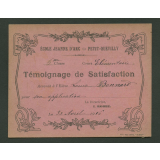 Témoignage de satisfaction accordé à l'élève Louise Bonnard pour son application, le 30 avril 1916