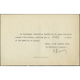 Lettre de certification de récompense du secrétaire général de la ligue nationale contre l'alcoolisme à l'instituteur Marcel Desbled