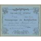 Témoignage de satisfaction accordé à l'élève Louise Bonnard pour la tenue des cahiers, le 30 novembre 1916