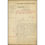Composition française. École normale d'instituteurs de Rouen. 1ère année. Année scolaire 1938-1939