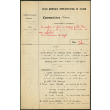 Composition française. École normale d'instituteurs de Rouen. 1ère année. Année scolaire 1938-1939
