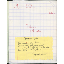 Cahier de poésies et de chants