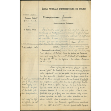 Composition française. École normale d'instituteurs de Rouen. 3e année. Année scolaire 1940-1941