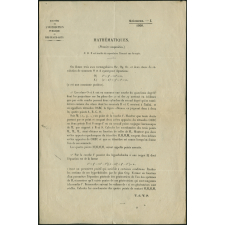 Sciences I, 1920. Mathématiques