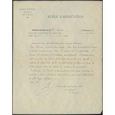 École Normale d'Instituteurs de Rouen. École d'application. Observations de Melle Legrand, Professeur, sur la leçon faite […] par l'élève-maître Arinal, de 3e année