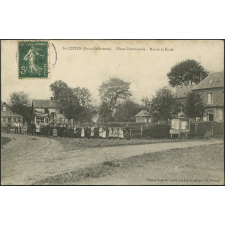 St-Lucien : Place Communale - Mairie et Ecole