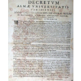 Decretum almae universitatis parisiensis. 