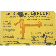 Buvard publicitaire. Le robinet Carloni.