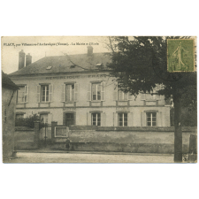 Flacy (Yonne) - La Mairie et l'Ecole.
