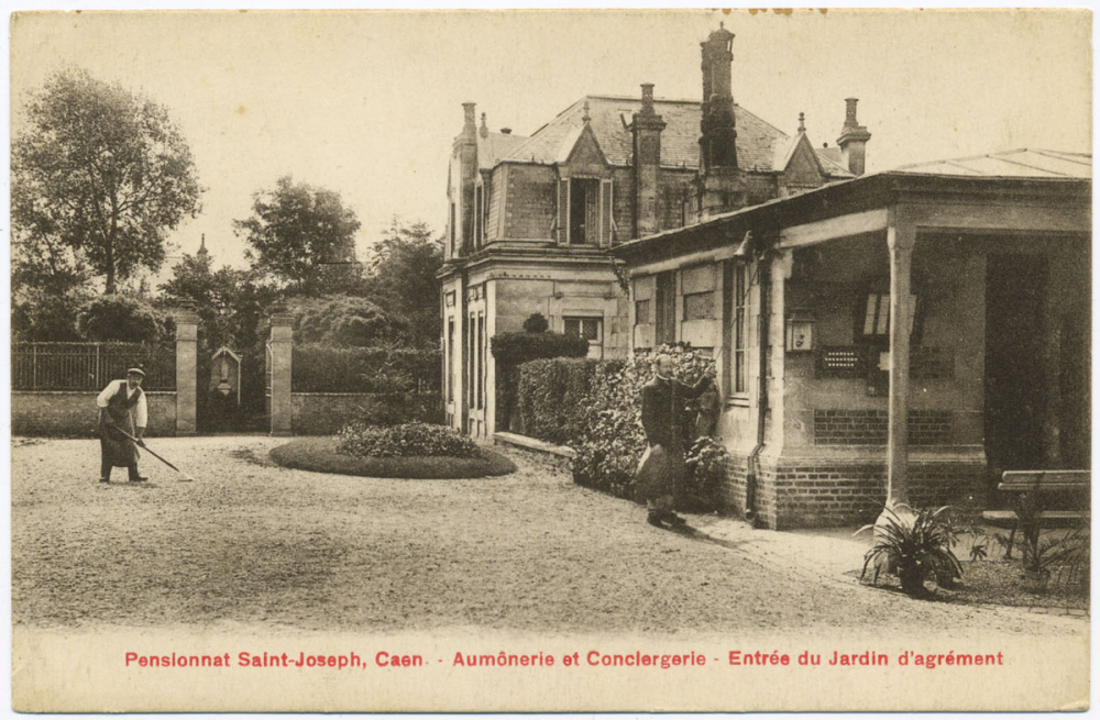 Pensionnat Saint-Joseph, Caen - Aumônerie et Conciergerie - Entrée du Jardin d'agrément.