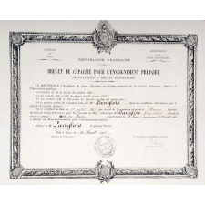 Brevet de Capacité pour l'Enseignement Primaire (Institutrices-Brevet Elémentaire).
