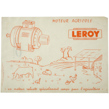 Buvard publicitaire. Moteur agricole Leroy.