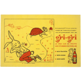 Buvard publicitaire. Le lièvre et la tortue. Gri-Gri. 