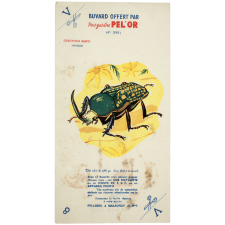 Buvard publicitaire. Margarine Pel'Or. Ceratorrhina Harrisi (Afrique).