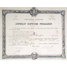 Certificat d'aptitude à l'enseignement élémentaire des travaux de couture.