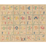 Abécédaire du Chinois composé de 9 Pièces Géométrique orné d'environ de 200 figures (sic).