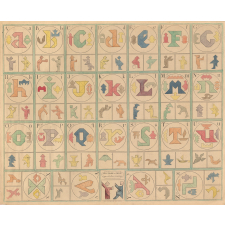 Abécédaire du Chinois composé de 9 Pièces Géométrique orné d'environ de 200 figures (sic).
