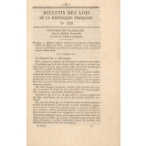 Bulletin des Lois de la République française. N° 320.