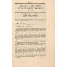 Bulletin des Lois de la République française. N° 320.