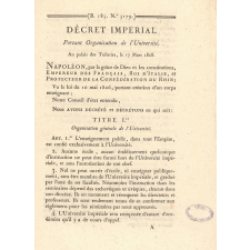Décret impérial portant organisation de l'université.