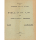 Bulletin National de l'Enseignement primaire. N° 11-12. Janvier Février 1944