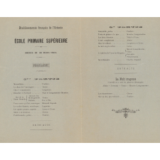 Programme de la soirée du 26 mars 1904 à l'école primaire supérieure de Papeete 